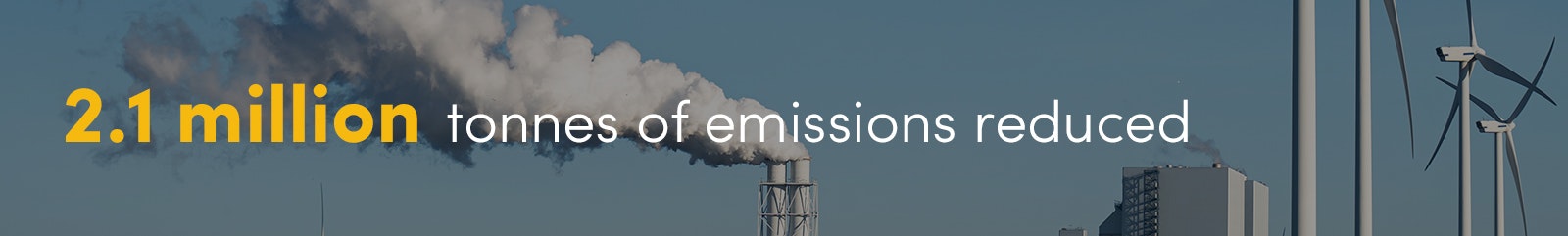 2.1 million tonnes of emissions reduced
