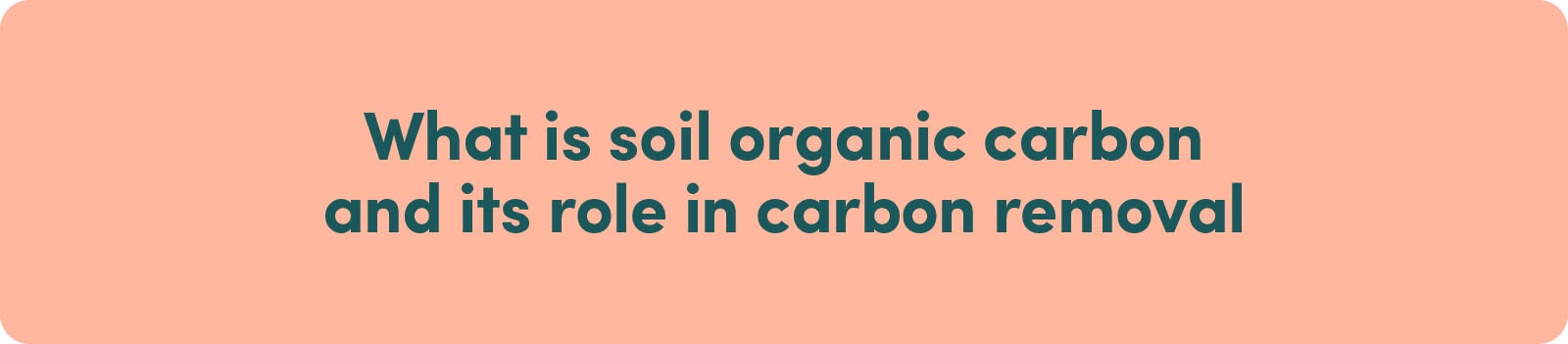 What is soil organic carbon and its role in carbon removal